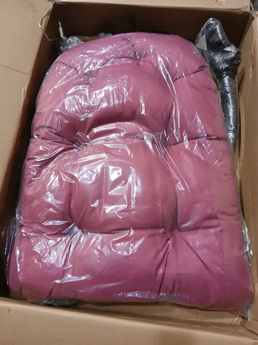 Wicker Outdoor Patio Swing Egg Hanging Chair with White Cushion - image 3