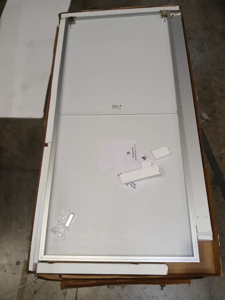 36 in. x 80 in. Solid Core MDF 1-Lite Clear Glass White Primed Standard Interior Door Slab - image 5