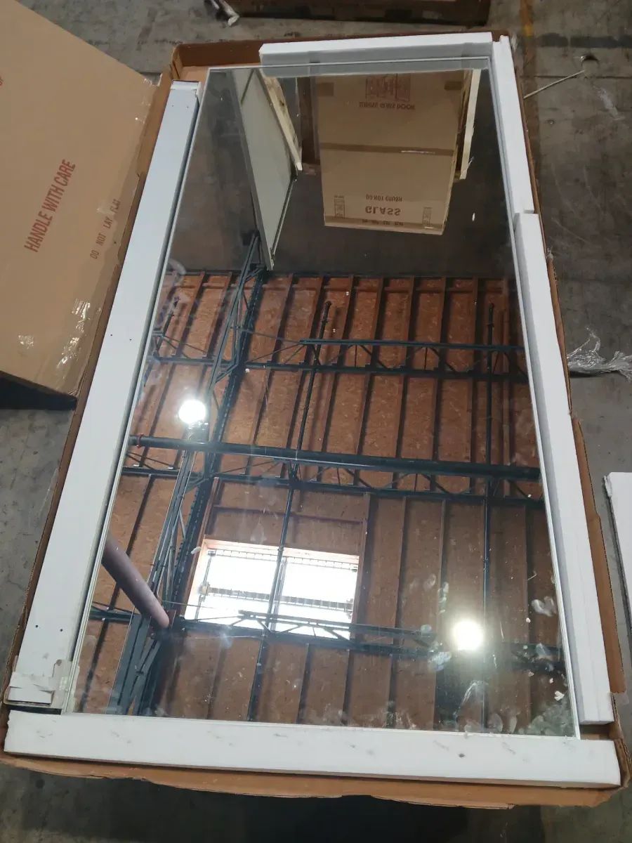 36 in. x 80 in. Solid Core MDF 1-Lite Clear Glass White Primed Standard Interior Door Slab - image 6