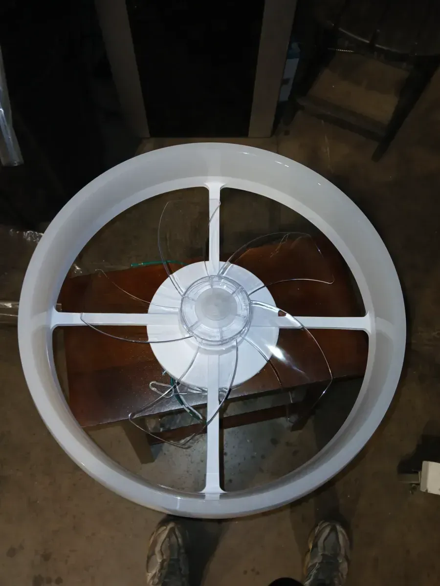 CannonX 19.7 in. Dia. Indoor White Ceiling Fan 4700 Lumen 13.78 in Blade Span Bright LED Standard Flush Mount Fandelier - image 2