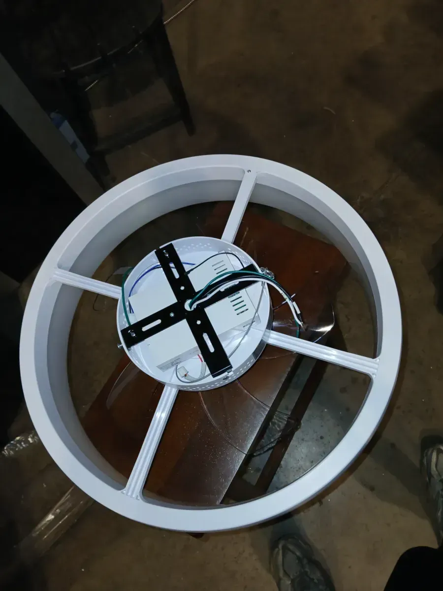 CannonX 19.7 in. Dia. Indoor White Ceiling Fan 4700 Lumen 13.78 in Blade Span Bright LED Standard Flush Mount Fandelier - image 3