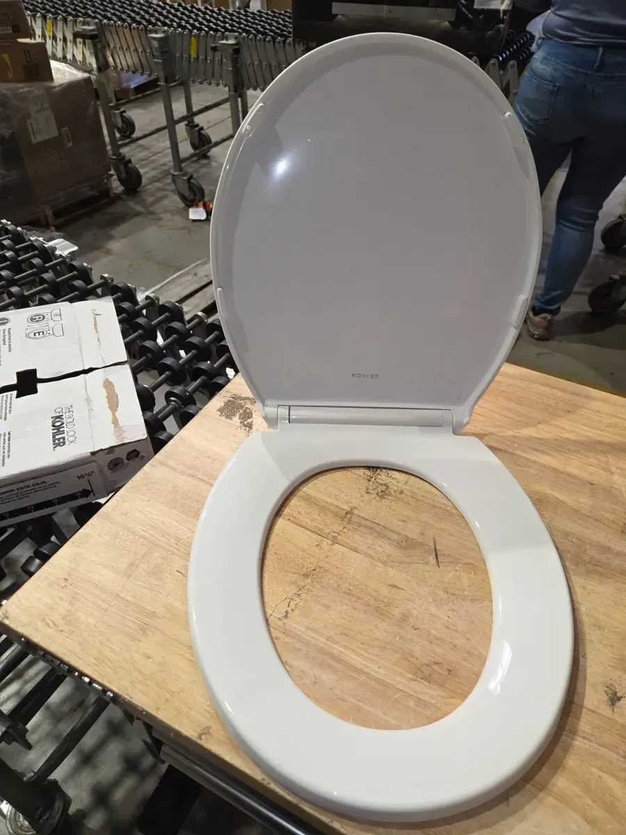 Highline Round Grip Tight Bumpers, Soft Close Toilet Seat in White - image 2