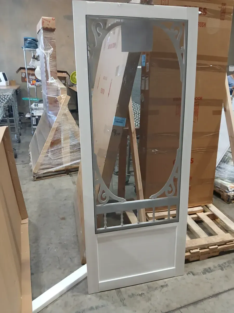 ***is a bit rip ***32 in. x 80 in. Belle Harbour Vinyl Screen Door - image 3