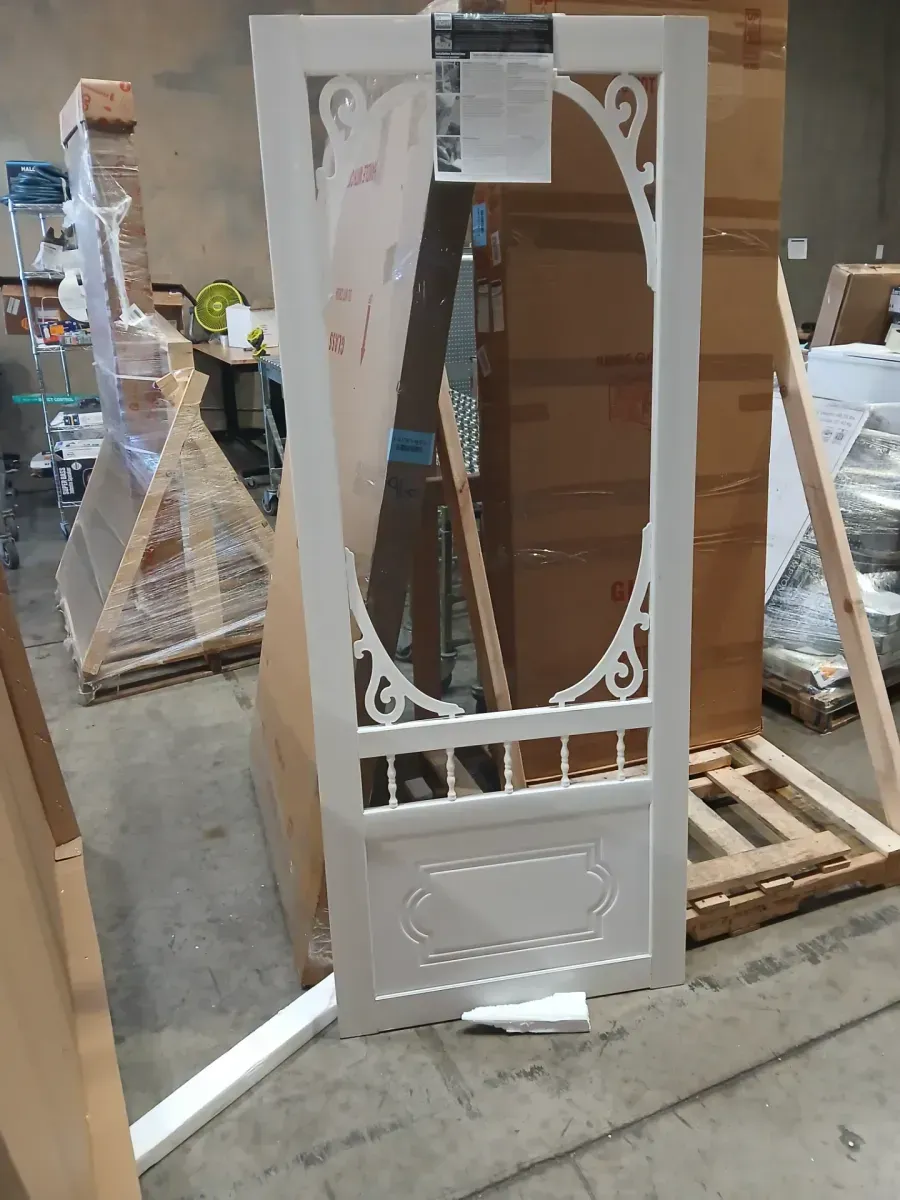 ***is a bit rip ***32 in. x 80 in. Belle Harbour Vinyl Screen Door - image 5