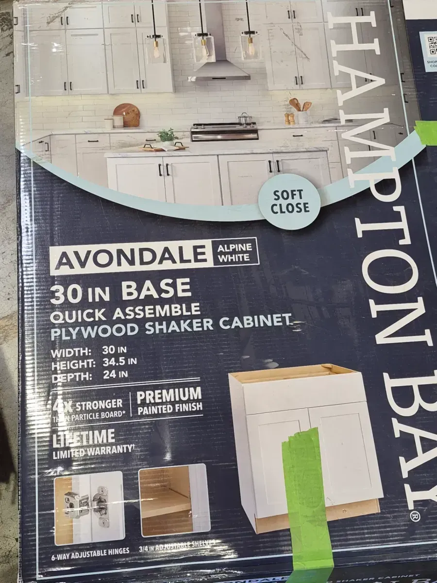 Avondale 30 in. W x 24 in. D x 34.5 in. H Ready to Assemble Plywood Shaker Base Kitchen Cabinet in Alpine White - image 3