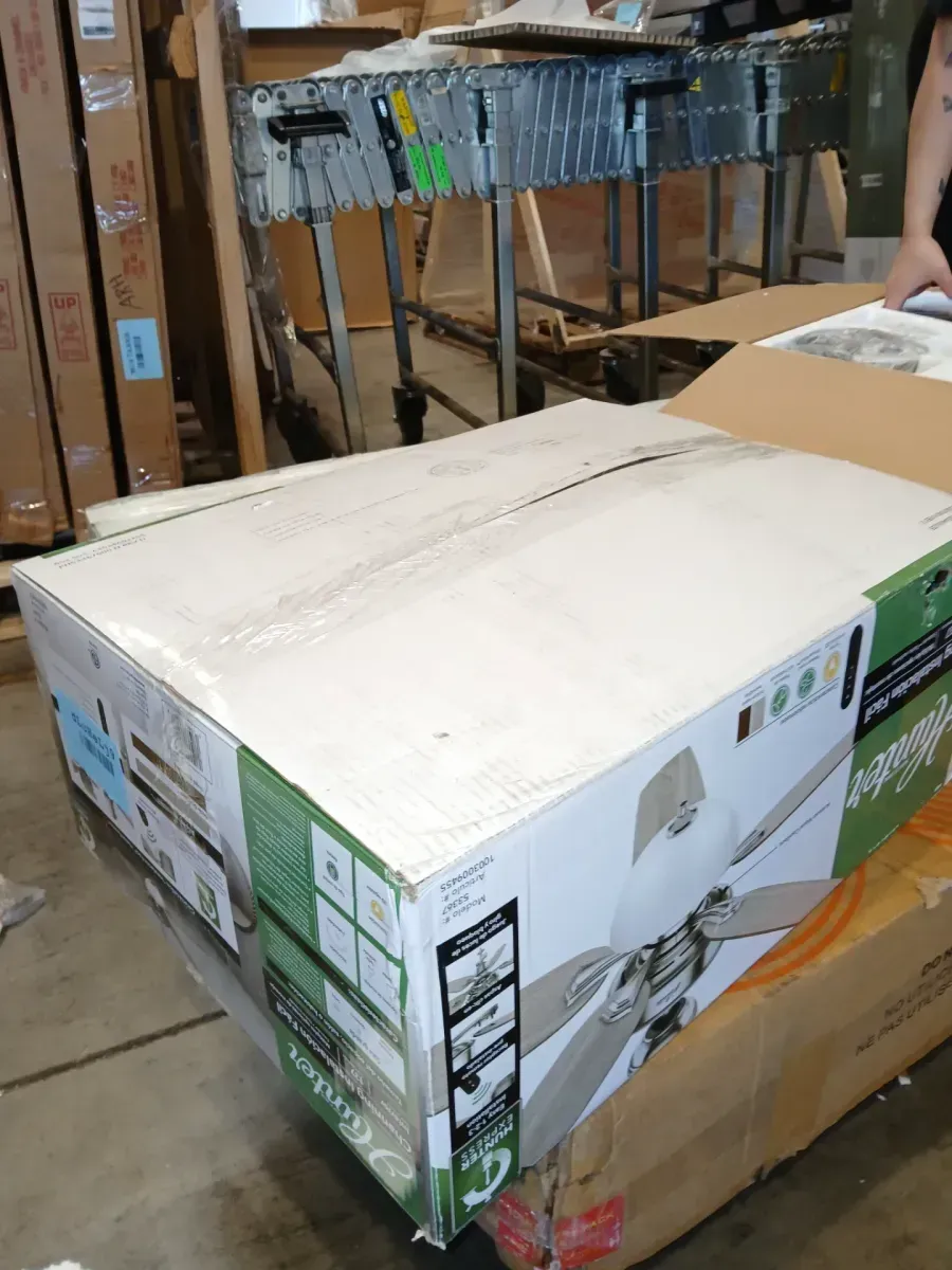 Channing 54 in. Hunter Express Indoor Brushed Nickel Ceiling Fan with Remote and Light Kit Included - image 9