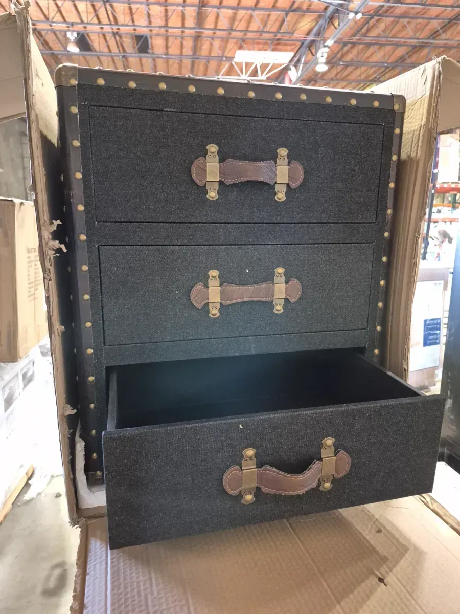 Mallison 20.9 in. Black Rectangle Canvas End Table - image 3