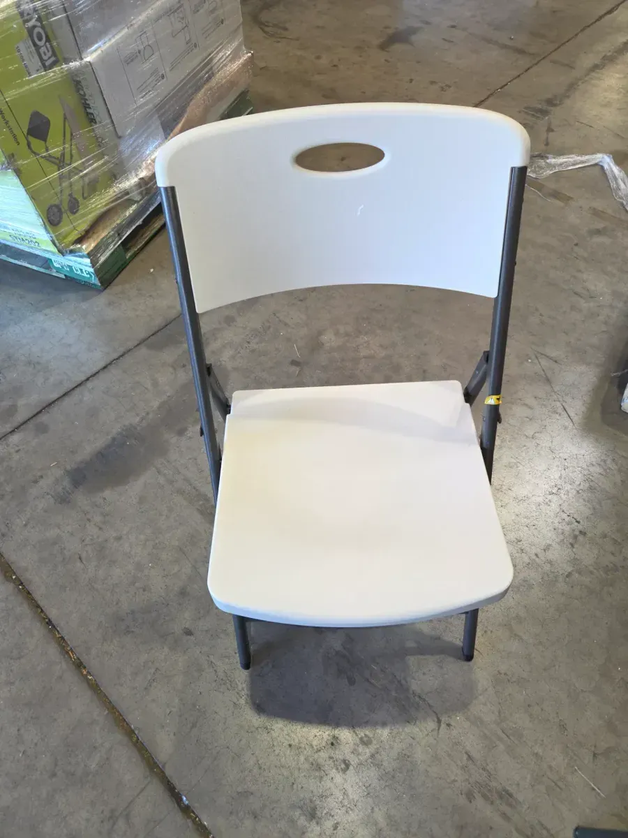 Set Of (5)Granite White Metal Folding Chair - image 2