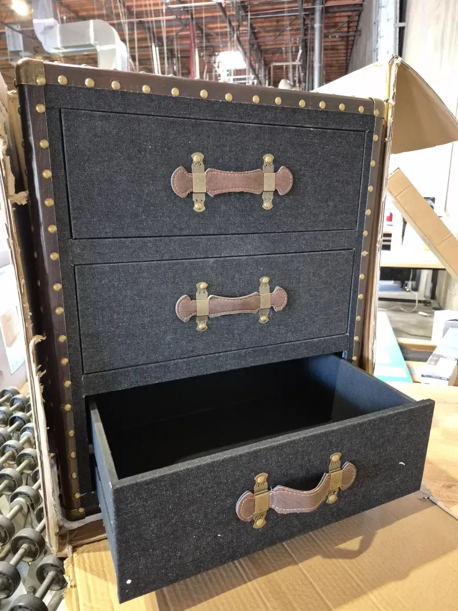 Mallison 20.9 in. Black Rectangle Canvas End Table - image 3