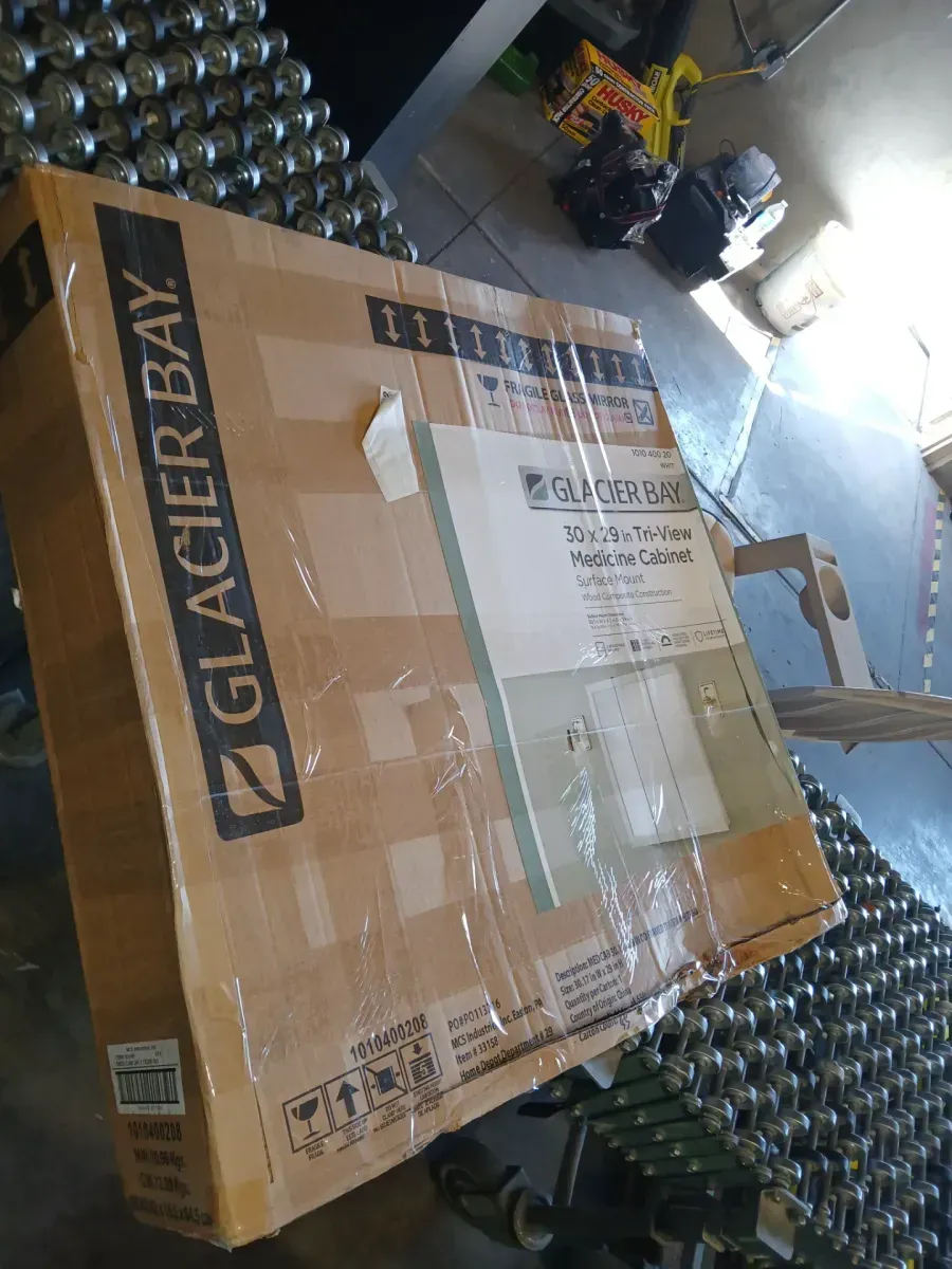 30-3/16 in. W x 29 in. H Framed Surface-Mount Tri-View Bathroom Medicine Cabinet with Mirror, White - image 4