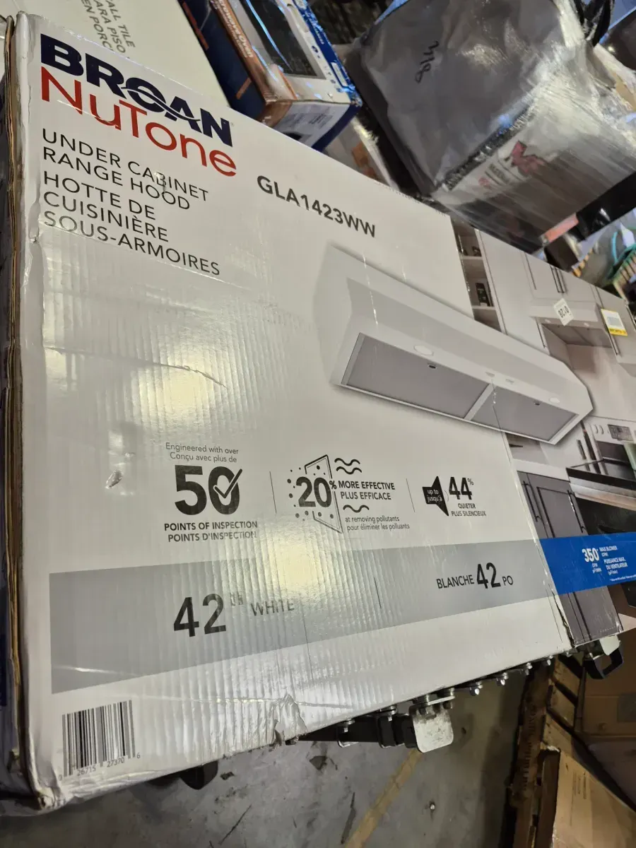 Glacier 42 in. 350 MAX Blower CFM Convertible Under Cabinet 1.5 Sones White Range Hood - image 3