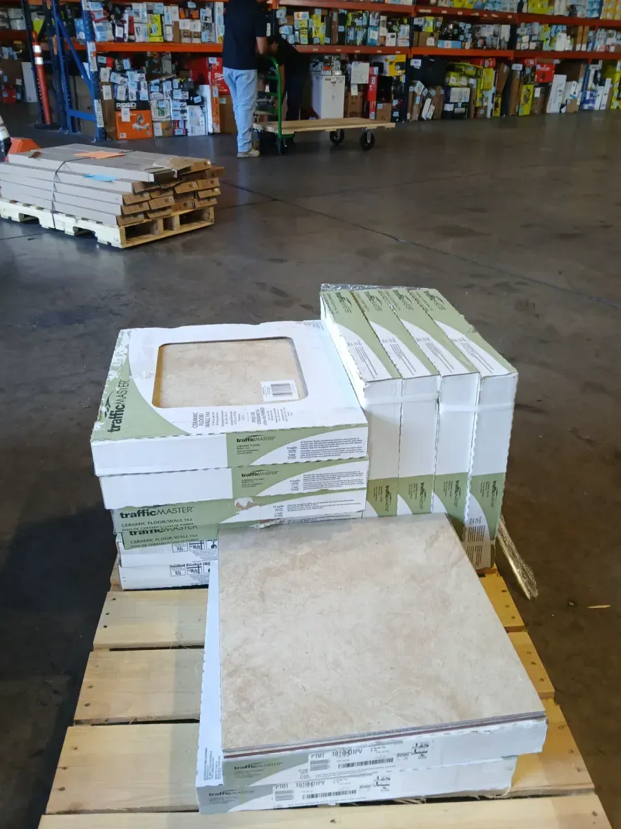 case of 31 (540.64sq ft )Portland Stone Beige 18 in. x 18 in. Glazed Ceramic Floor and Wall Tile (17.44 sq. ft./case) - image 3