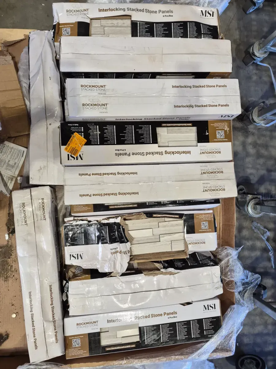 ***90 sqft***  pallet of White Oak 3D Ledger Panel 6 in. x 24 in. Splitface Marble Wall Tile (6 sq. ft./) Case 15 cases - image 3