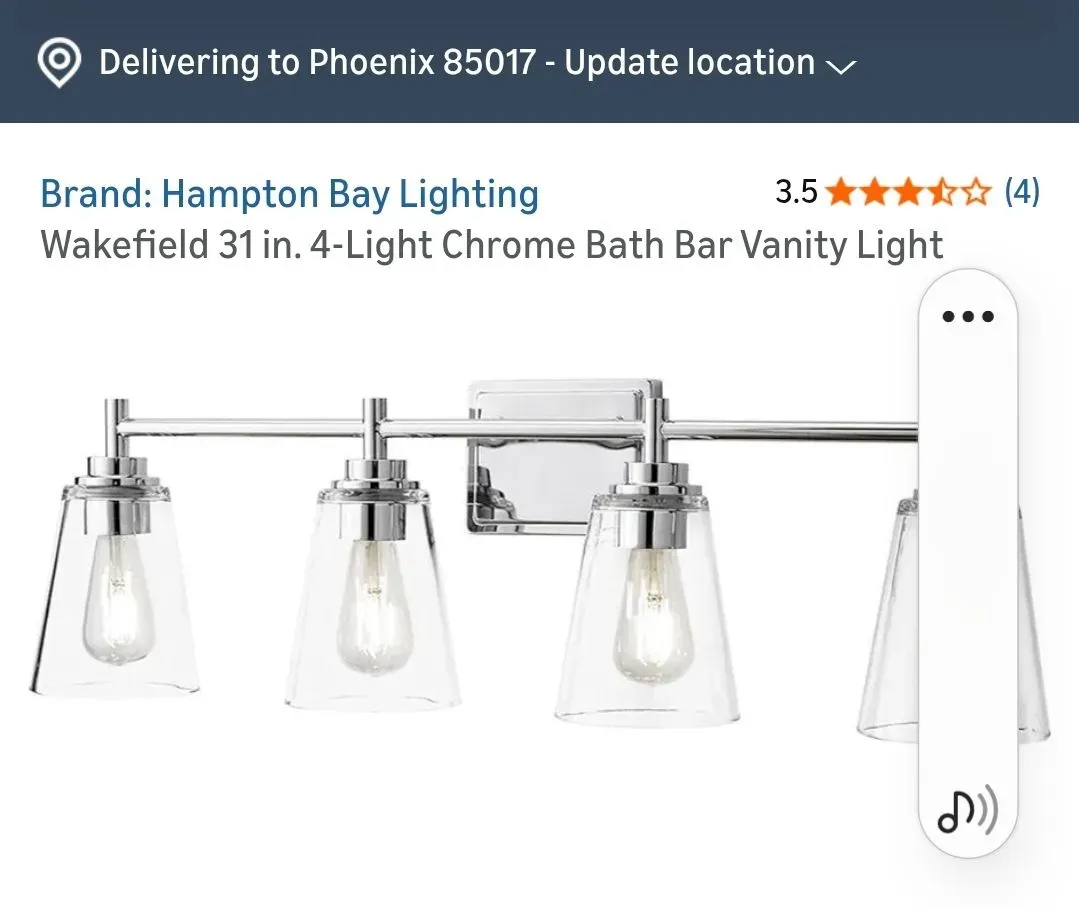 Hampton Bay Wakefield 31 in. 4-Light Chrome Vanity Light - image 5