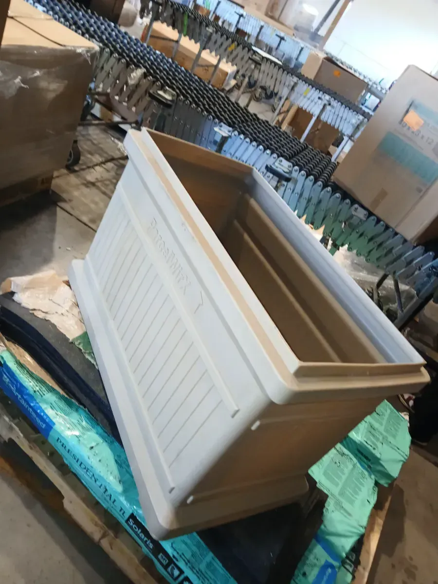 *** Without a lid*** RTS Home Accents ParcelWirx Premium Horizontal Storage Cabinet/Package Delivery Box with Lift Off Lid, Prestige Pewter - image 1