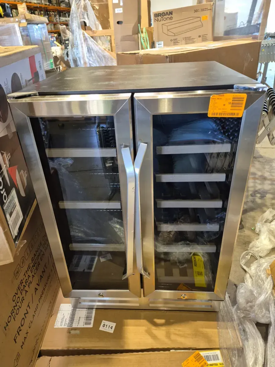 *** Damaged door handles*** Dual Zone 24 in.18-Bottle Wine and 88-Can Built-In and Freestanding Beverage Cooler, Stainless Steel - image 3