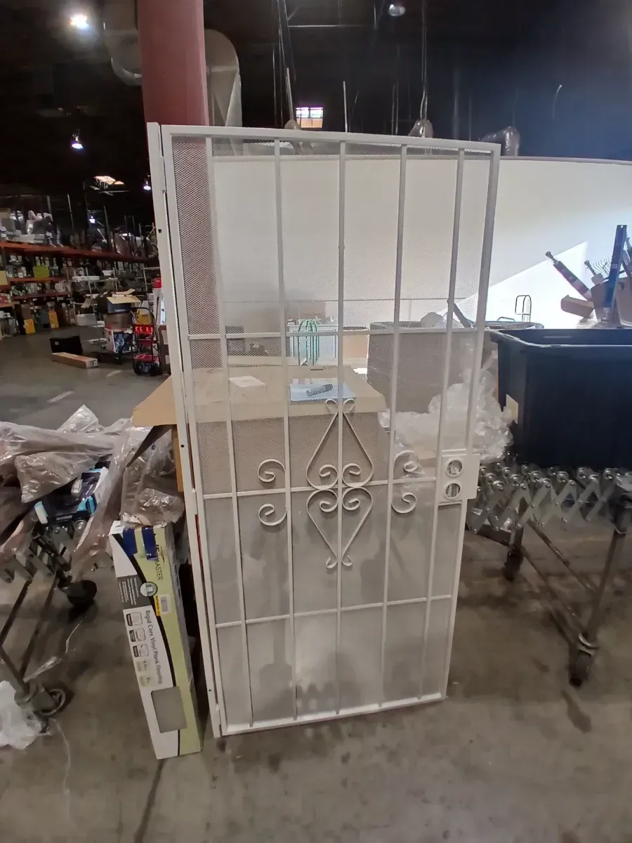 36 in. x 80 in. Su Casa Universal Navajo White Surface Mount Steel Security Door with Expanded Metal Screen - image 2