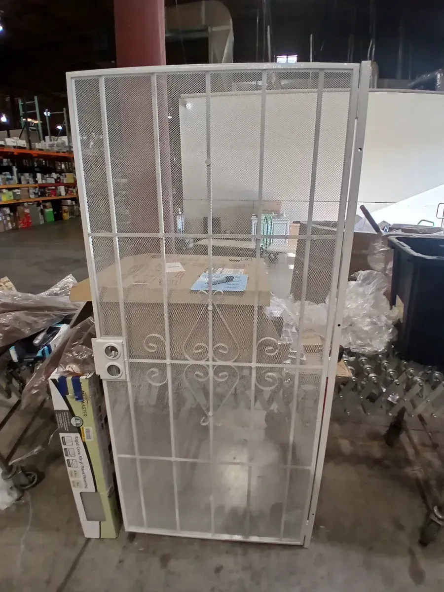 36 in. x 80 in. Su Casa Universal Navajo White Surface Mount Steel Security Door with Expanded Metal Screen - image 3