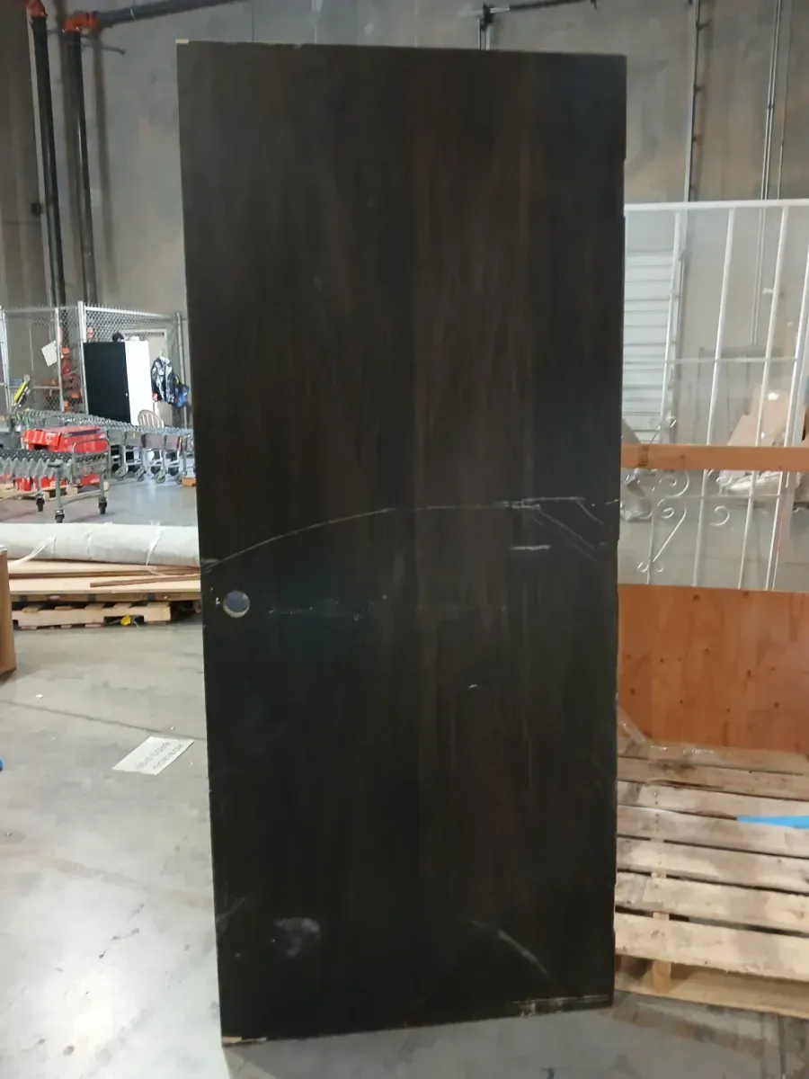 ***The door is in good condition; it only has a few scratches.***36 in. x 84in. Flush Right-Handed Hollow-Core Charcoal Black Stained Smooth Pine Wood Single Prehung Interior Door - image 3