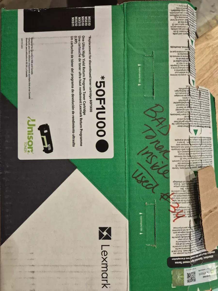 Lexmark   MS510DN,   MS610DE,   MS610DN,Extended   Yield   Toner   Cartridge,   50F1U00 - image 1