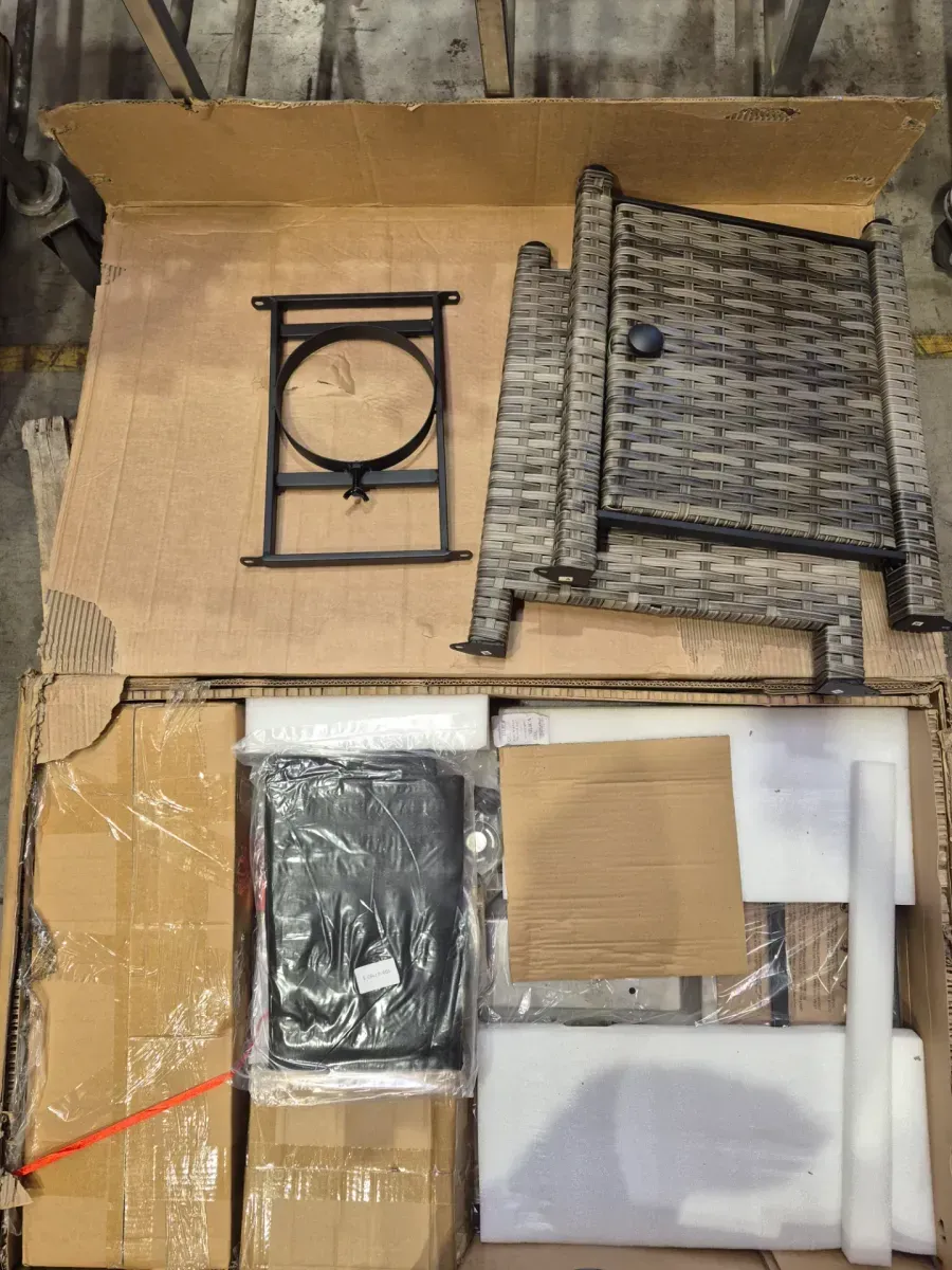 42 in. x  26 in. 50,000 Square Gray Wicker Finish Gas Fire Pit and Lava Rocks - image 4