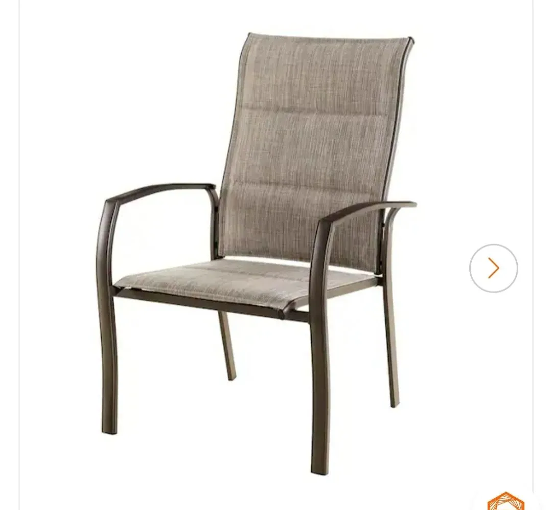 Oversized Padded Sling Stack Outdoor Dining Chair in Riverbed - image 1