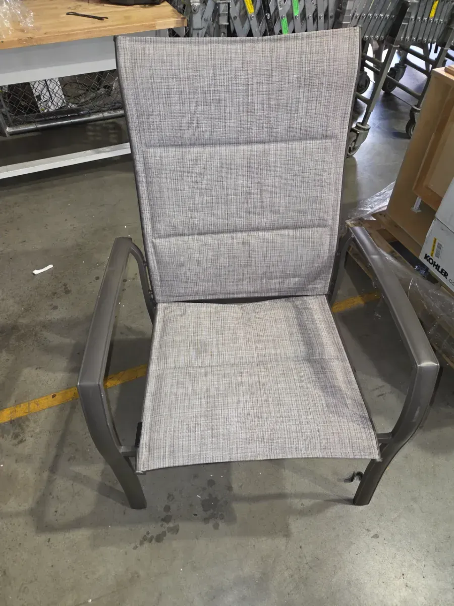 Oversized Padded Sling Stack Outdoor Dining Chair in Riverbed - image 2