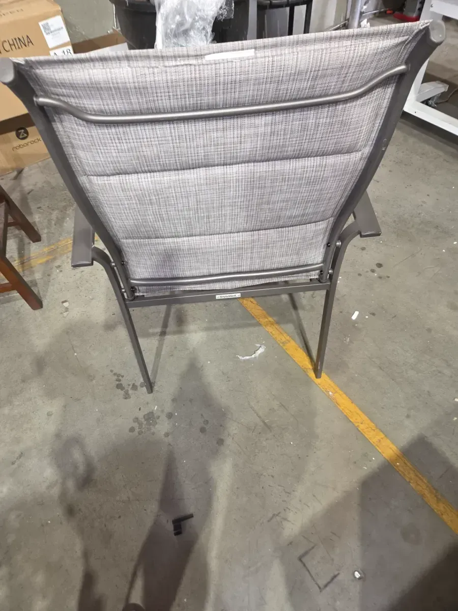 Oversized Padded Sling Stack Outdoor Dining Chair in Riverbed - image 3