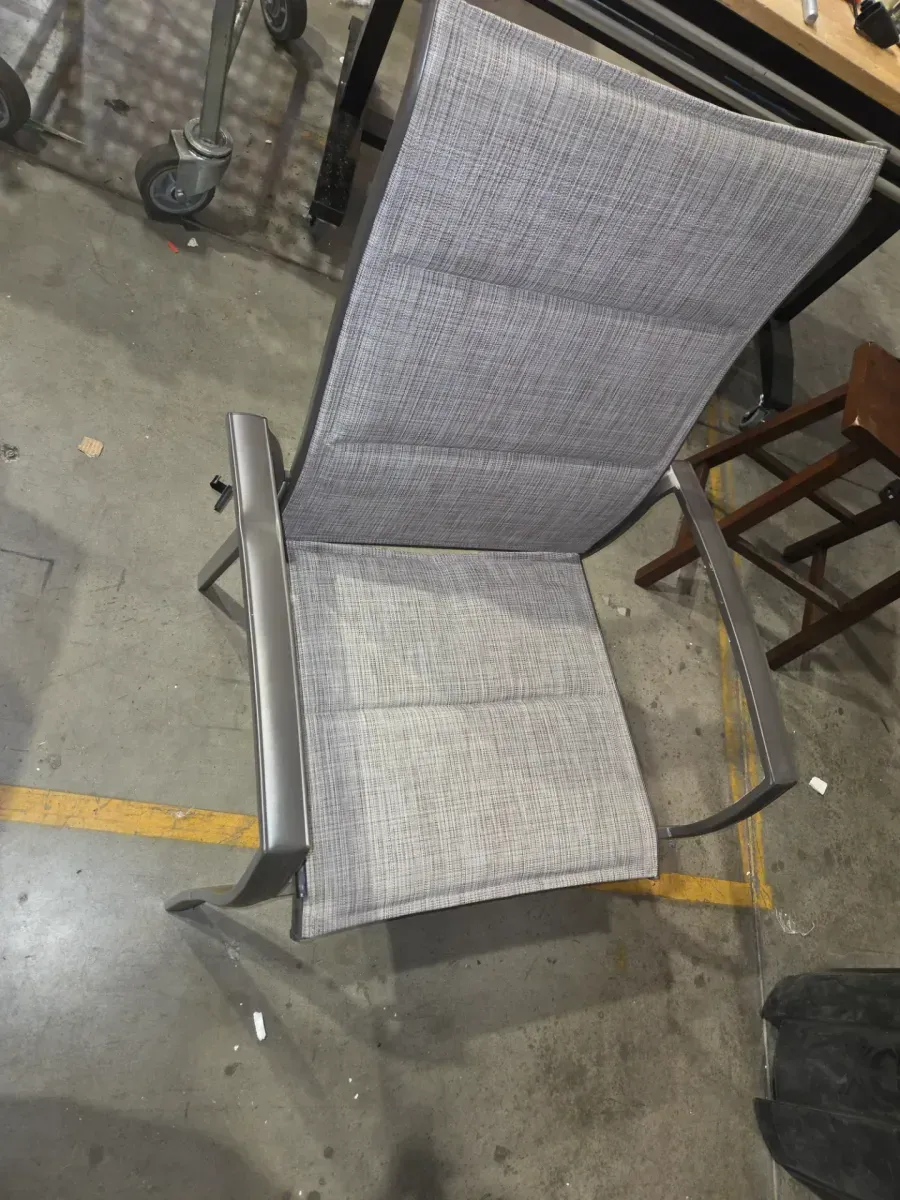 Oversized Padded Sling Stack Outdoor Dining Chair in Riverbed - image 4