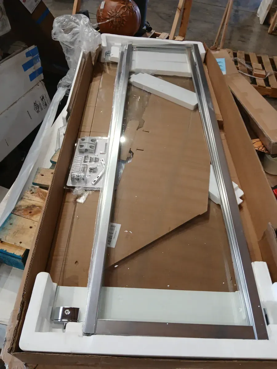 Foundations 38 in. L x 38 in. W x 74 in. H Corner Shower Kit with Pivot Framed Shower Door and Shower Pan - image 4