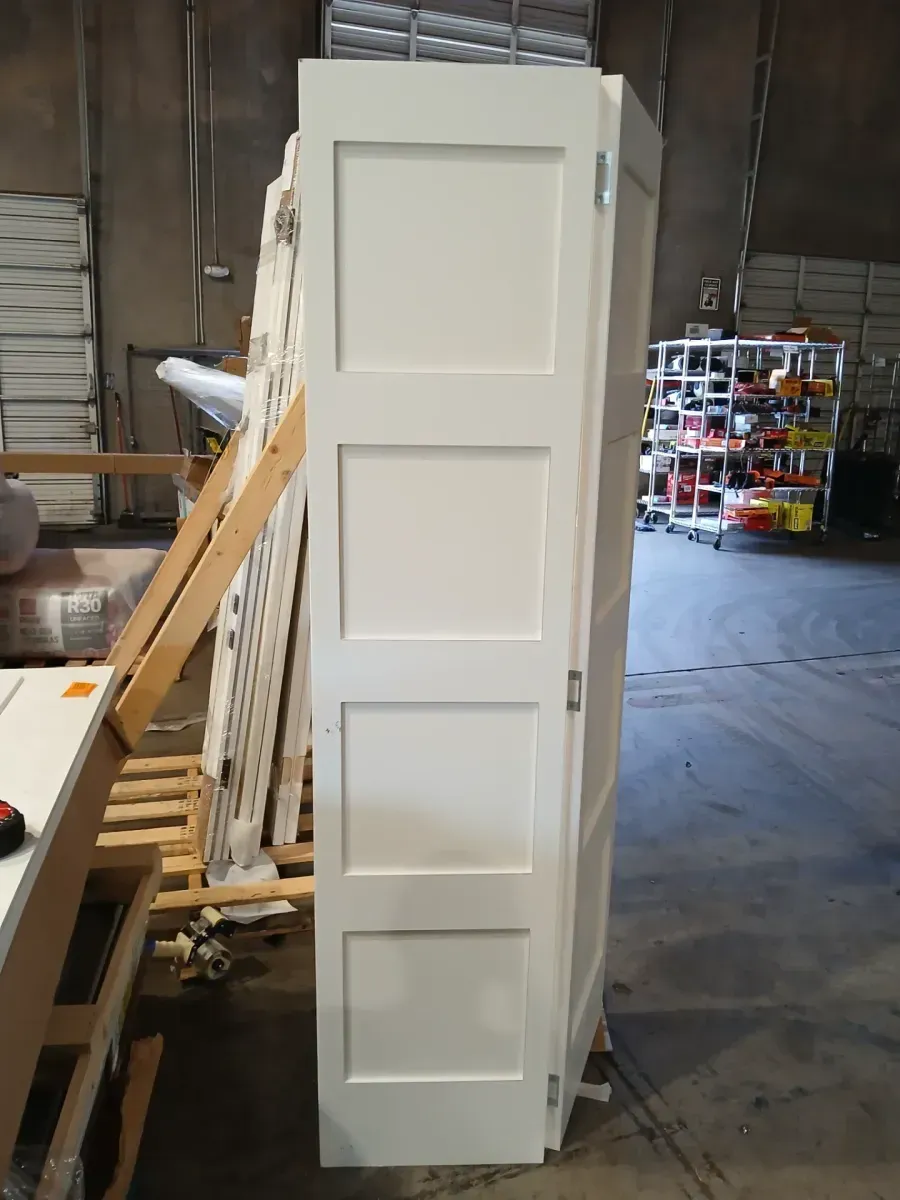 ***has some scratches.***36x in 79 White Shaker 4 Panel Bi-fold Doors - image 1