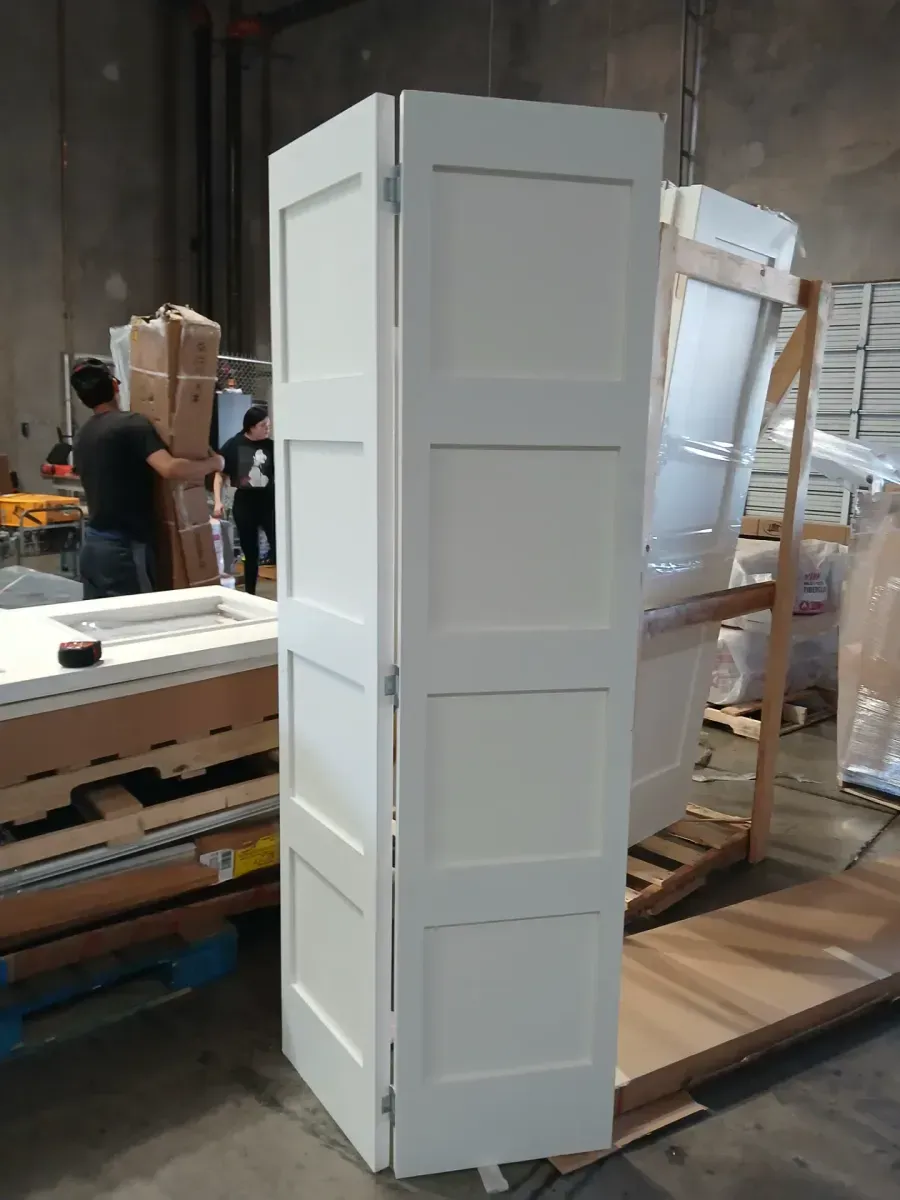 ***has some scratches.***36x in 79 White Shaker 4 Panel Bi-fold Doors - image 2