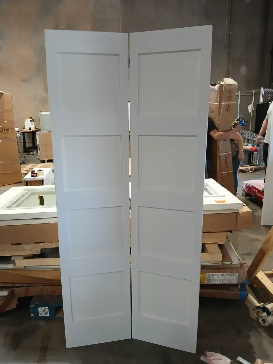 ***has some scratches.***36x in 79 White Shaker 4 Panel Bi-fold Doors - image 3