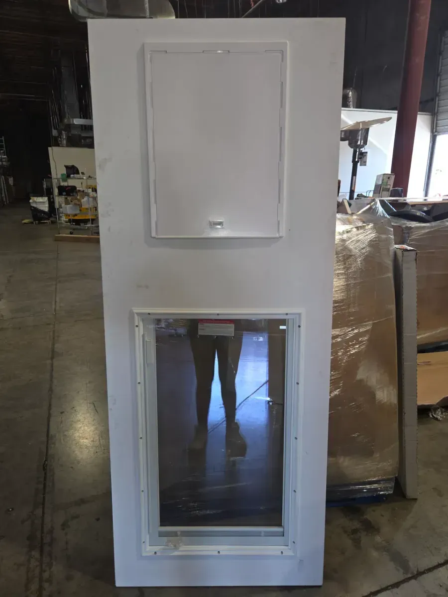 32 in. x 78 in. White Universal 3/4-Light Vinyl Storm Door with Black Hardware - image 4