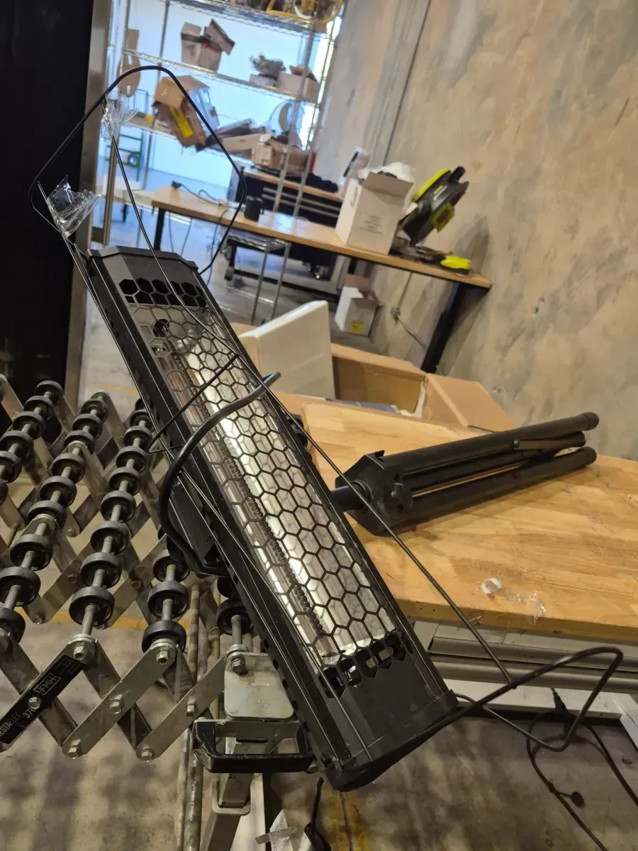  HEAT STORM Tradesman 1500-Watt Electric Indoor/Outdoor Quartz Infrared Portable Space Heater w/Tripod Wall and Ceiling Mount, Black - image 1