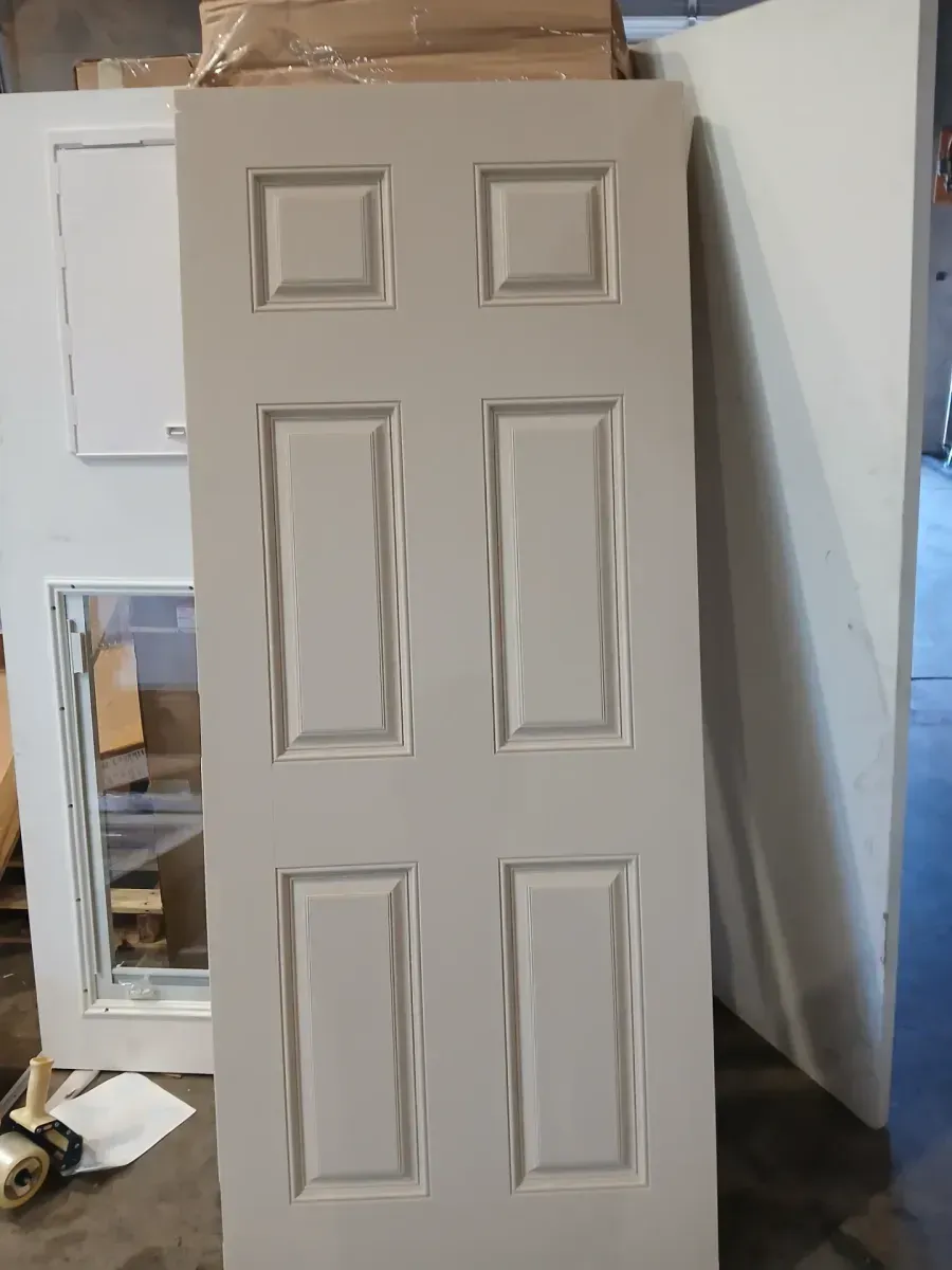 *** door is 2 colors **32 in. x 80 in. x 1-3/8 in. 6-Panel Solid Core Wood Clear Pine Interior Door Slab - image 3