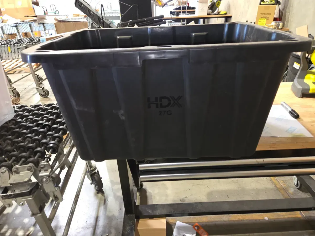 *** pack of 9 It doesn't come with the lid.***90 in. W 5-Shelf Black Metal Shelving Unit, 27 Gal. Black and Yellow Storage Tote (4-Count) Combo - image 2