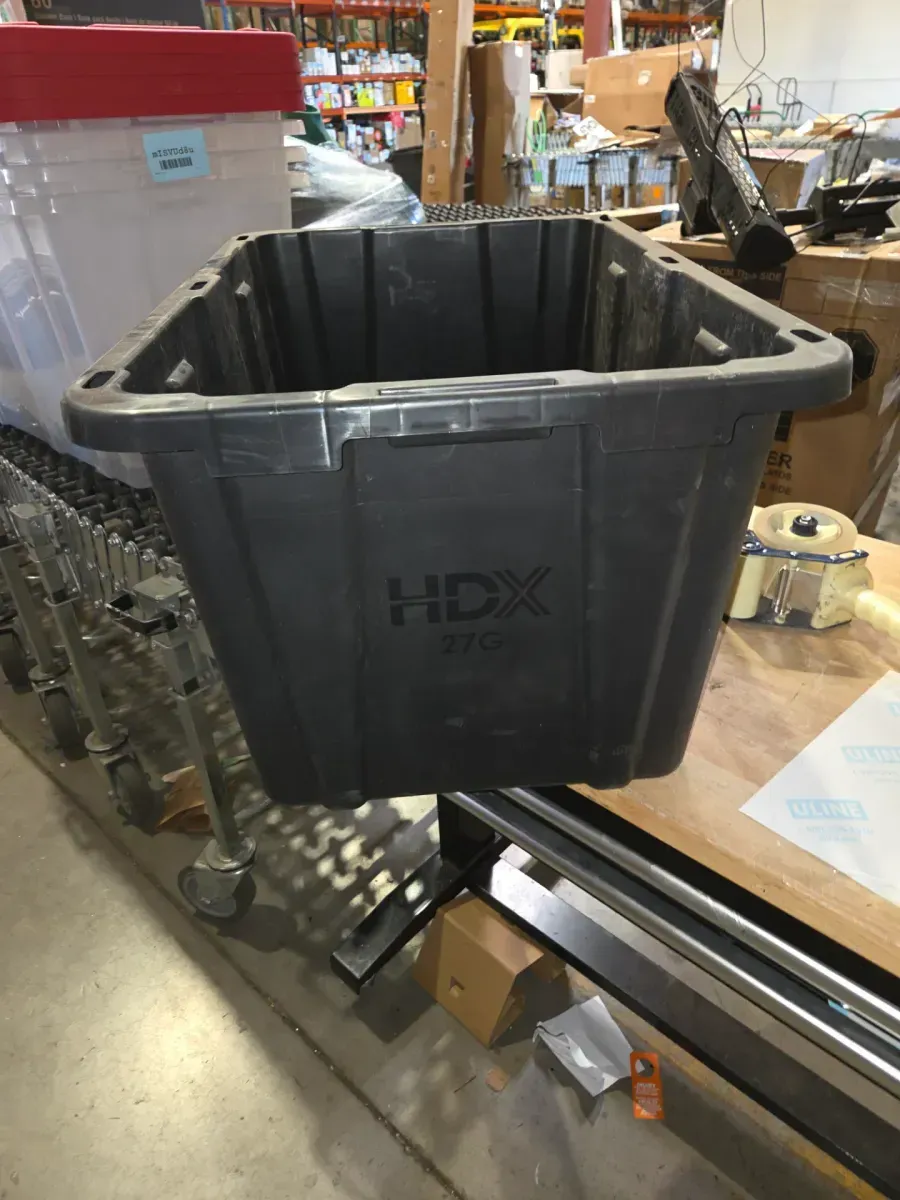 *** pack of 9 It doesn't come with the lid.***90 in. W 5-Shelf Black Metal Shelving Unit, 27 Gal. Black and Yellow Storage Tote (4-Count) Combo - image 3