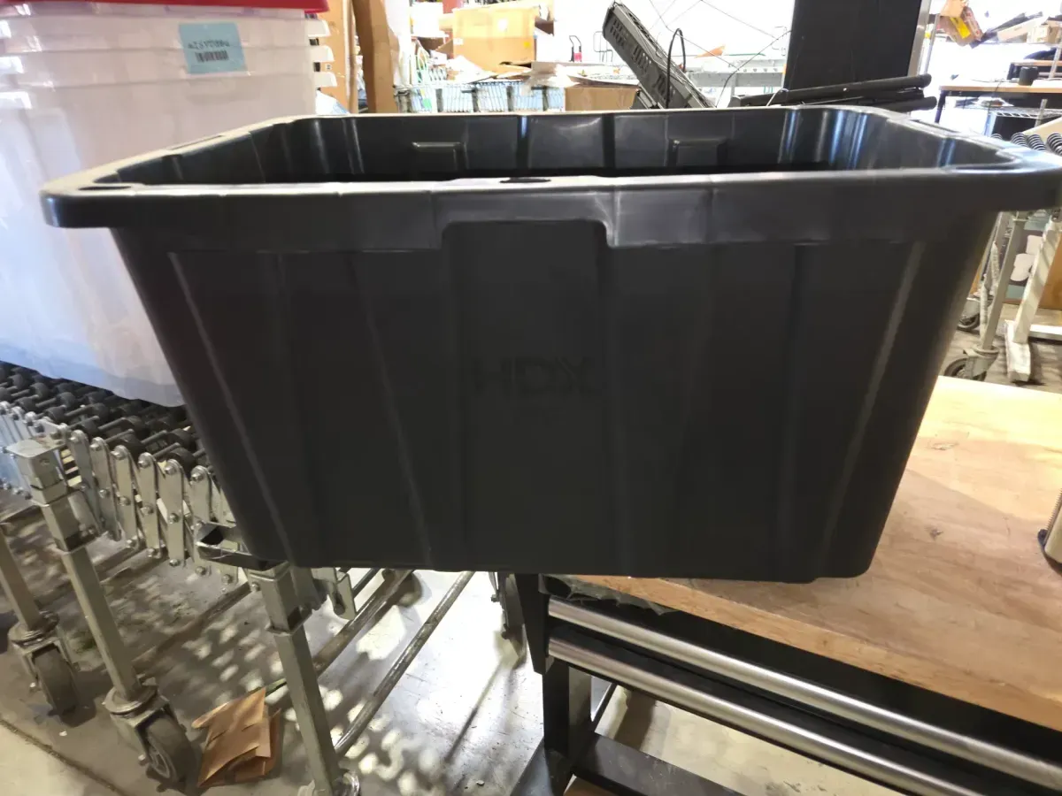 *** pack of 9 It doesn't come with the lid.***, 27 Gal. Black and Yellow Storage Tote ) Combo - image 1