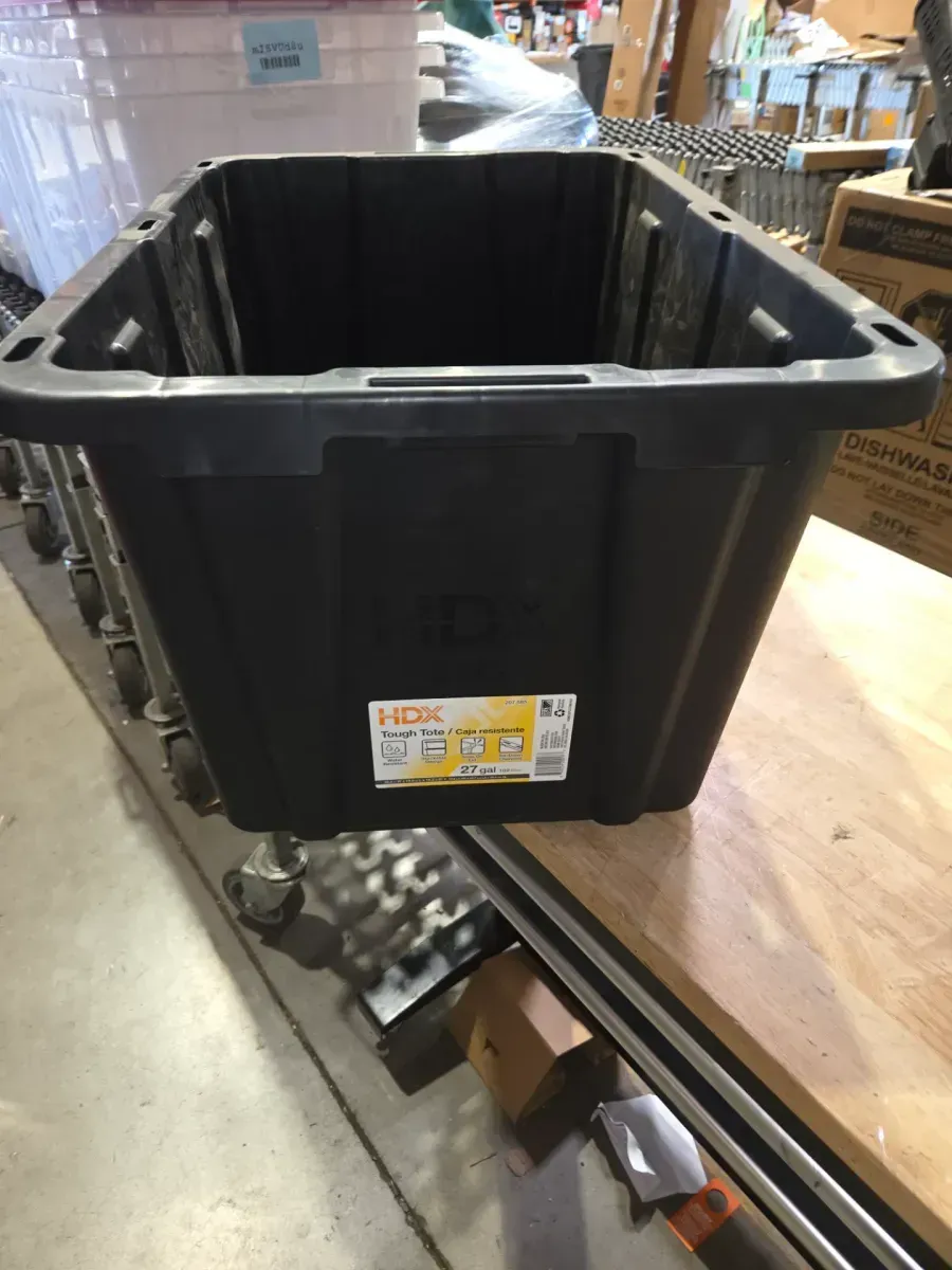 *** pack of 9 It doesn't come with the lid.***, 27 Gal. Black and Yellow Storage Tote ) Combo - image 2
