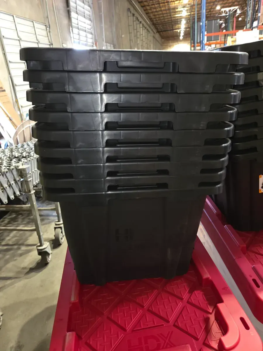 *** pack of 9 It doesn't come with the lid.***, 27 Gal. Black and Yellow Storage Tote ) Combo - image 4