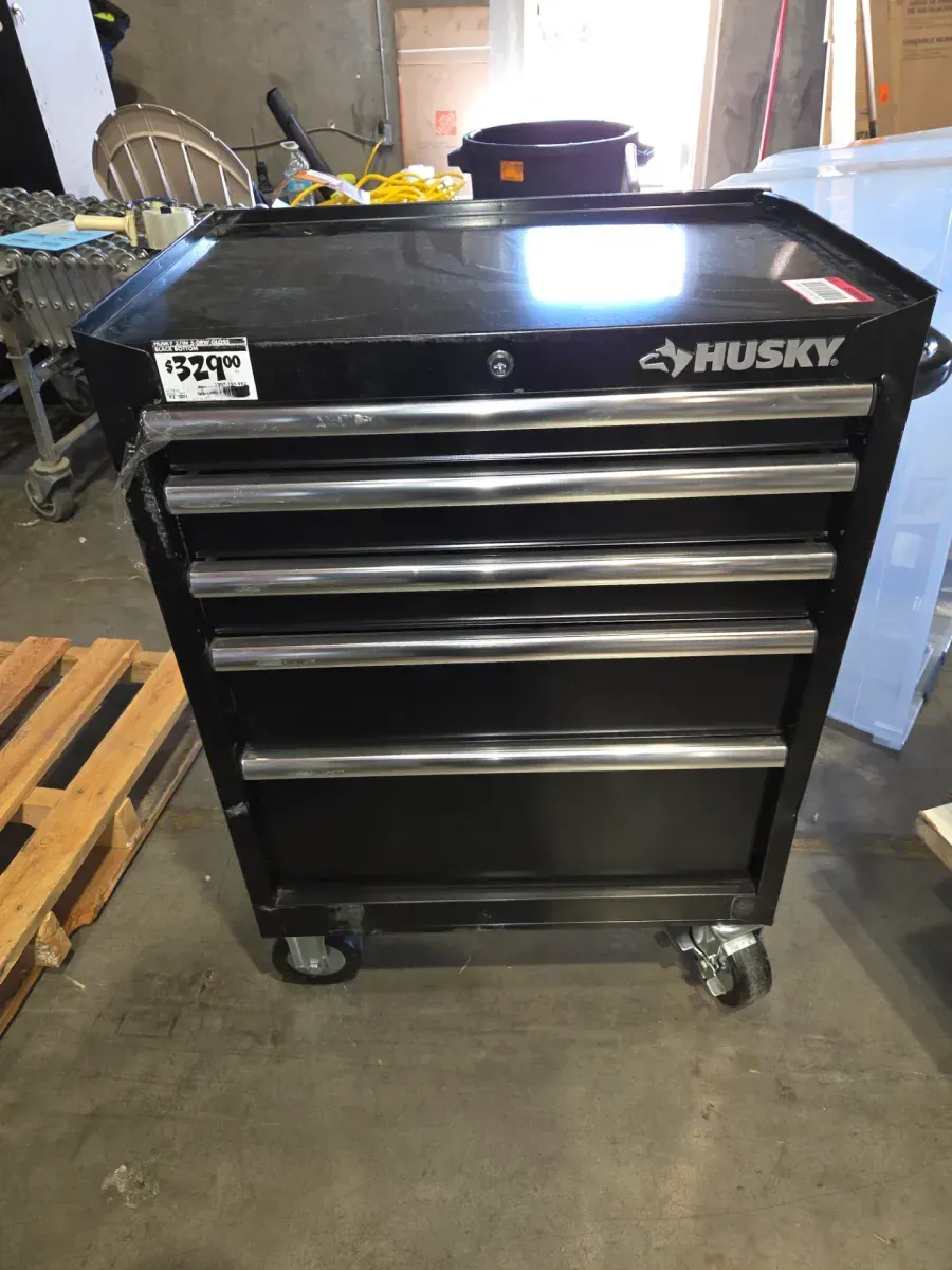 Tool Storage 27 in. W x 18 in. D 5-Drawer Gloss Black Rolling Tool Cabinet - image 2