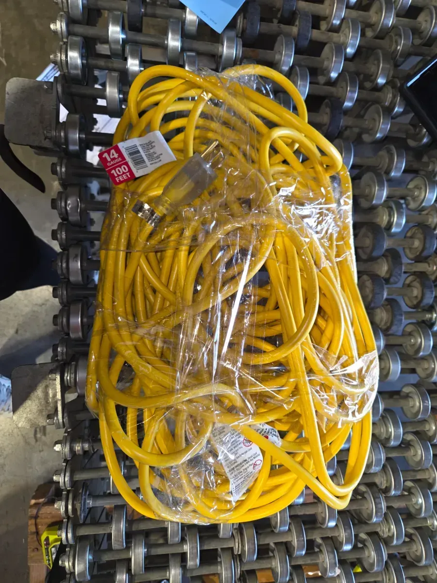 100 ft. 14/3 Medium Duty Indoor/Outdoor Extension Cord with Lighted End, Yellow - image 2