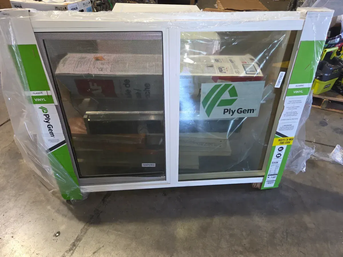 47.5 in. x 35.5 in. V-2500 Series White Vinyl Left-Handed Sliding Window with Fiberglass Mesh Screen - image 4