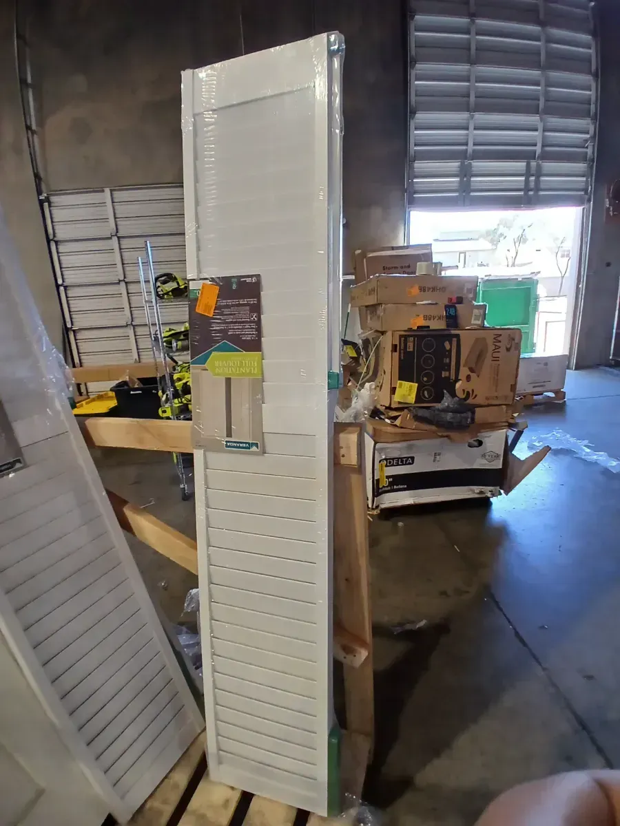 30 in. x 80 in. Louver Pine White Plantation Interior Closet Bi-fold Door - image 3