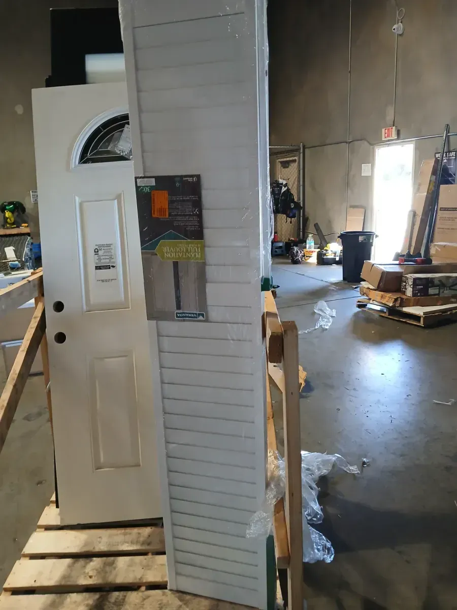 30 in. x 80 in. Louver Pine White Plantation Interior Closet Bi-fold Door - image 3