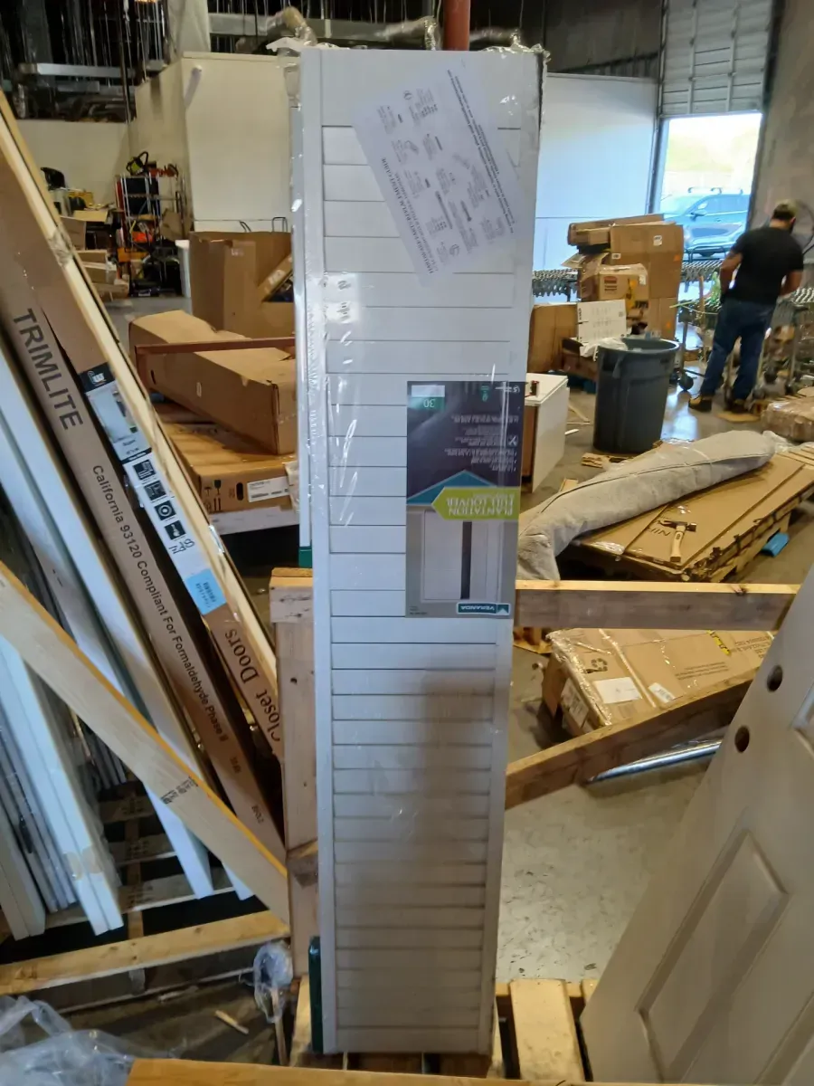 30 in. x 80 in. Louver Pine White Plantation Interior Closet Bi-fold Door - image 4