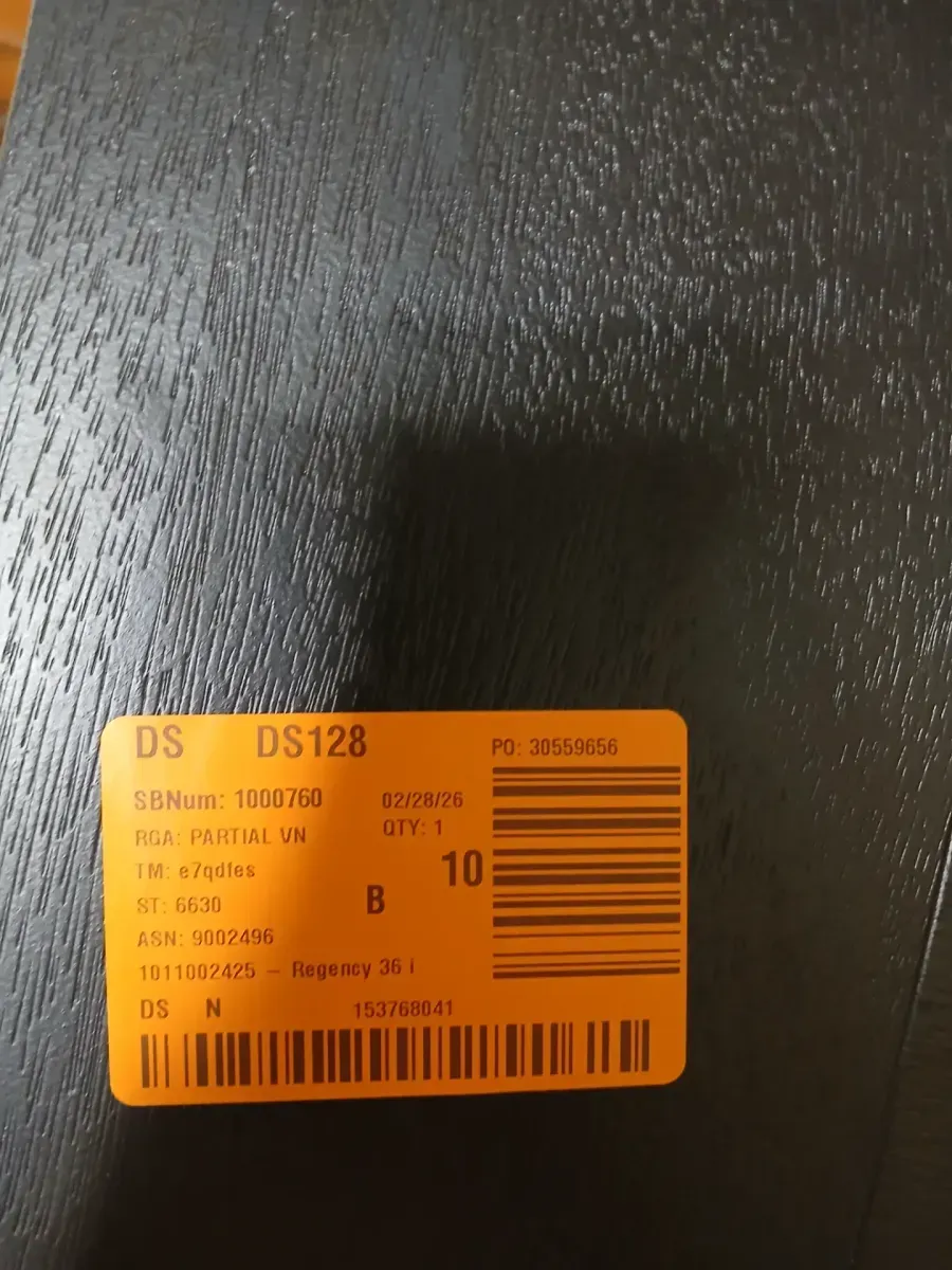 ***Some of the panes of glass are broken.***Regency 36 in. x 96 in. 5L Modern Universal Handing Frosted Glass Onyx Stain Fiberglass Front Door Slab - image 2