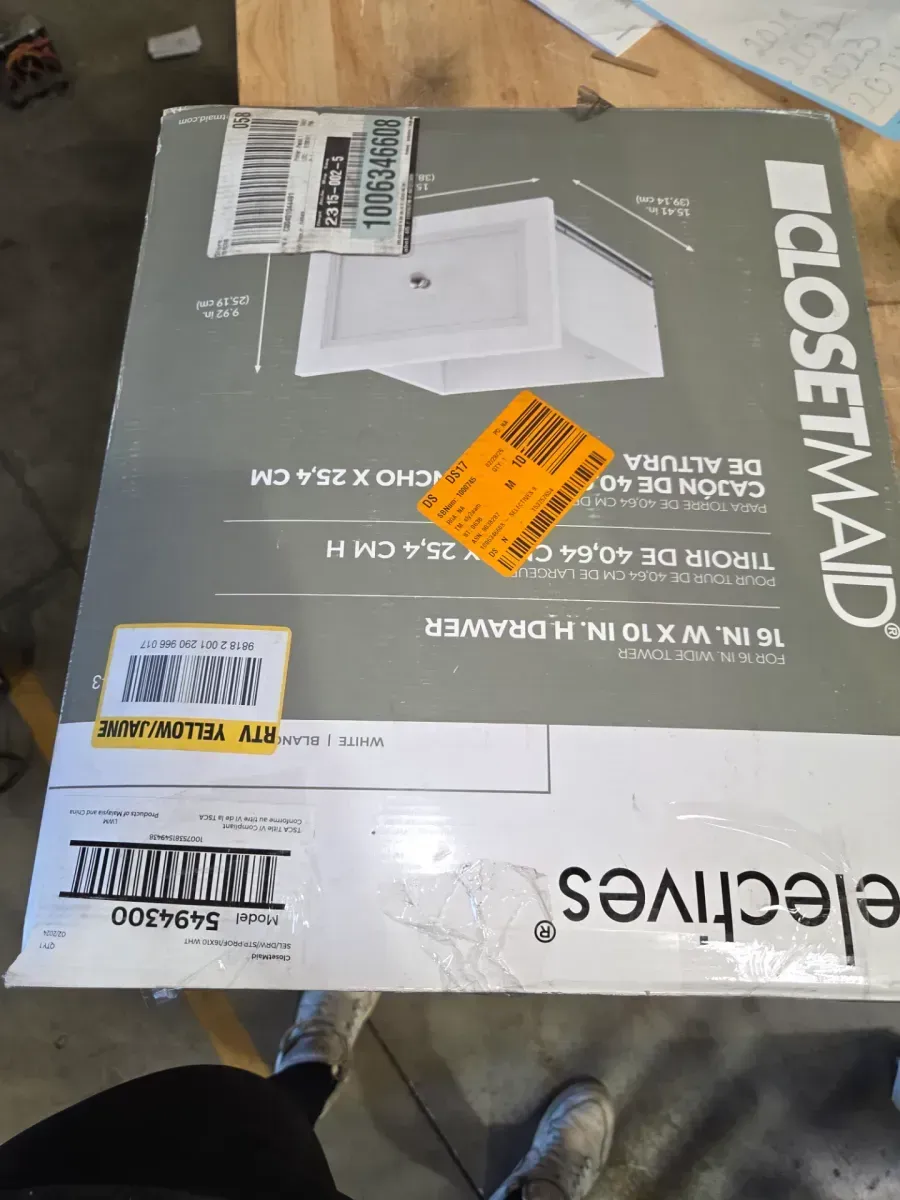 Selectives 10 in. H x 15 in. W White Wood Drawer with Silver Handle - image 5