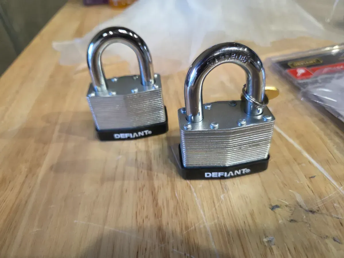 50 mm 1 in. 2-Pack Laminated Steel Shackle Keyed Padlock (Includes 2 Keys) - image 2